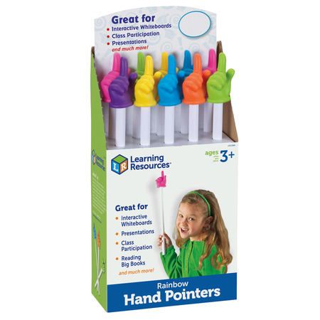 LEARNING RESOURCES Rainbow Hand Pointers, 15in, PK10 1968